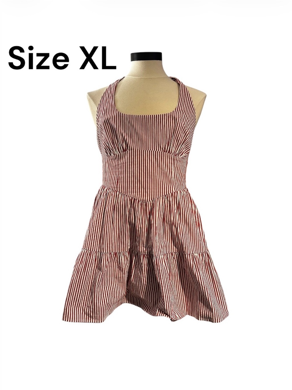 Target Red and White Striped Halter Mini Dress